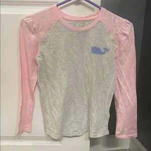 Vineyard Vines Pink and White Long Sleeve Tee